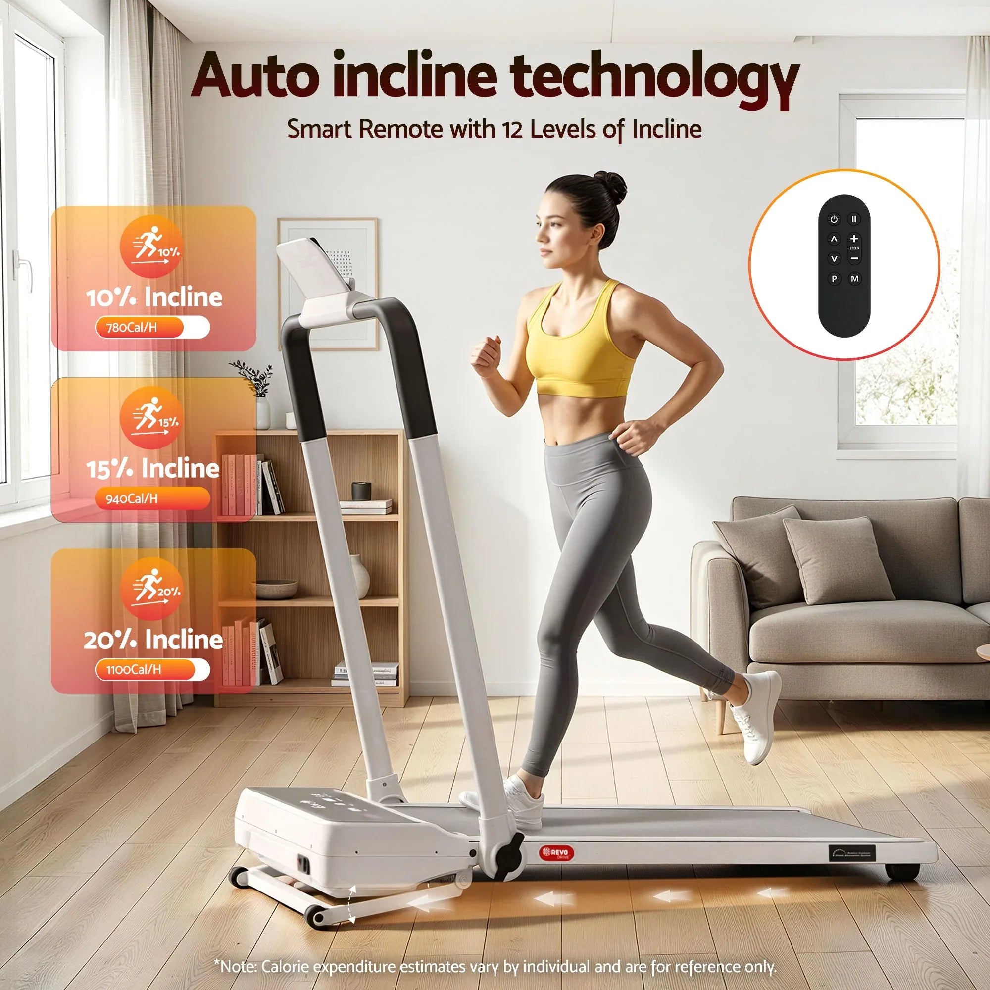 Everfit 3 in 1 Walking Pad Treadmill 20% Auto Incline Under Desk Foldable Treadmills for Home With 40cm Wide Belt White