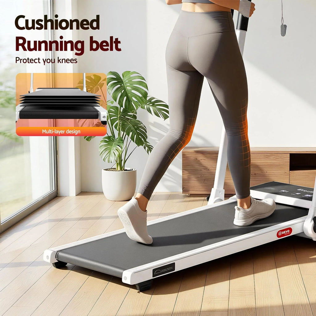 Everfit 3 in 1 Walking Pad Treadmill 20% Auto Incline Under Desk Foldable Treadmills for Home With 40cm Wide Belt White